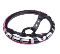 Руль спортивный Vertex 1996  с выносом экокожа без перфорации (розовый)