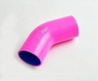 Патрубок силиконовый 45 градусов 51 - 57 мм (розовый)