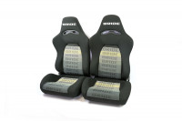 Сиденье спортивное полуковш LM А056 пара размер - M (черно-серый)