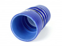 Патрубок силиконовый 0 градусов 70 мм двойной демпфер 150 мм (синий)
