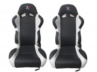 Сиденье спортивное полуковш LM A04 кожа пара (черно-белый)