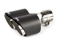 Насадка на глушитель Akrapovic style двойная с карбоном 63х210мм