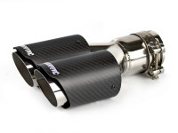 Насадка на глушитель Akrapovic style двойная с карбоном 63х152мм
