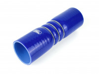 Патрубок силиконовый 0 градусов 57 мм двойной демпфер 250 мм (синий)