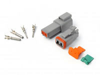 Коннектор папа-мама герметичный серый (8 пинов)