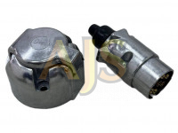 Розетка для прицепа  7 контактов в сборе (хром)