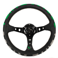 Руль спортивный Vertex 1996 с выносом экокожа тисненая (зеленый)