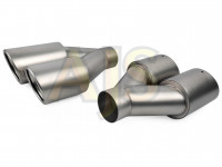 Насадка на глушитель AJS №1 двойная пара 60х185мм (матово-черный)