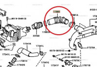 Патрубок впускной Toyota Mark 2 Chaser JZX100 (черный) (черный)
