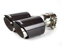 Насадка на глушитель Akrapovic style двойная с карбоном 63х187мм (матовый)