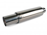 Бочка выхлопная HKS Hi-Power style большая вороненый вход 63мм выход 102мм