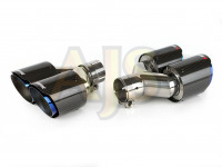 Насадка на глушитель Akrapovic style с карбоном двойная пара обожженная 63х210мм (глянец)