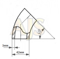 Отвод SS304 для глушителей 42мм*3мм. 45гр