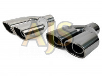 Насадка на глушитель двойная 60х76х240мм (вороненый)