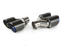 Насадка на глушитель Akrapovic style с карбоном двойная пара обожженная 63х210мм