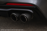 Насадка на глушитель Akrapovic style двойная с карбоном 63х152мм (матовый)