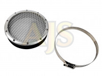 Заглушка воздуховода с сеткой 90/102 серебро
