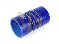 Патрубок силиконовый 0 градусов 57 мм двойной демпфер 150 мм (синий)