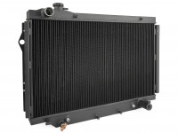 Радиатор алюминиевый Toyota Land Cruiser 80 1HDFT 1HDT 1HZ 50мм AT AJS (черный)
