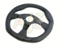 Руль спортивный универсальный без выноса PVC (черный)