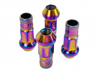 TPI гайки спортивные стальные 53мм М12*1.50 4шт c насечкой радуга