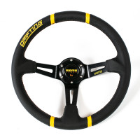 Руль MOMO дрифтинг вынос кожа (желтый)
