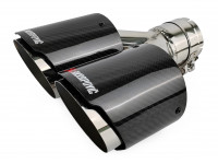Насадка на глушитель Akrapovic style двойная с карбоном 63х210мм (глянец)