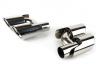 Насадка на глушитель двойная пара 60x102x270мм (хром)